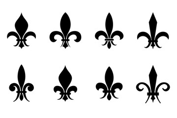 Wall Mural - Fleur de lis vector set in black isolated white