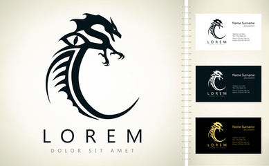 Dragon logo vector