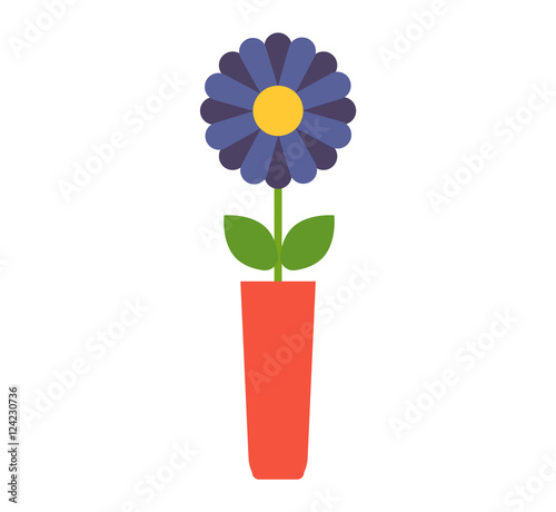 Home flower in pot vector.