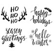 Hand lettered Christmas greeting phrases