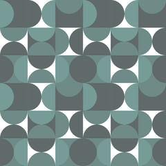 Poster - Blue retro circles pattern.