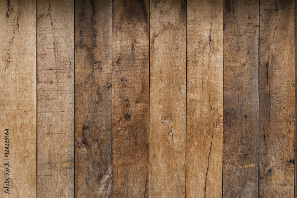 Light brown wooden plank texture wall background - obrazy, fototapety, plakaty 