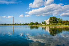 The Washington Monument, Thomas Jefferson Memorial And Tidal Bas