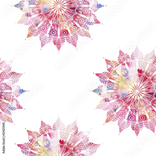 Mandala colorful watercolor Canvas Print