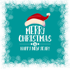 Poster - Christmas card with Santa hat and border