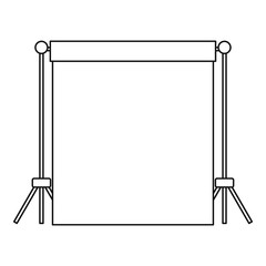 Poster - Backdrop stand with backdrop icon. Outline illustration of backdrop vector icon for web