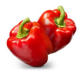 Sticker - Group of sweet red pepper isolated on white background.