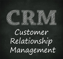 Poster - Chalkboard illustration of crm - customer relationship managemen