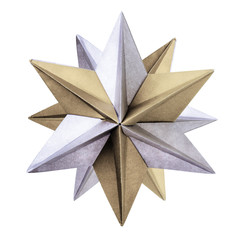 Wall Mural - Origami silver bronze star