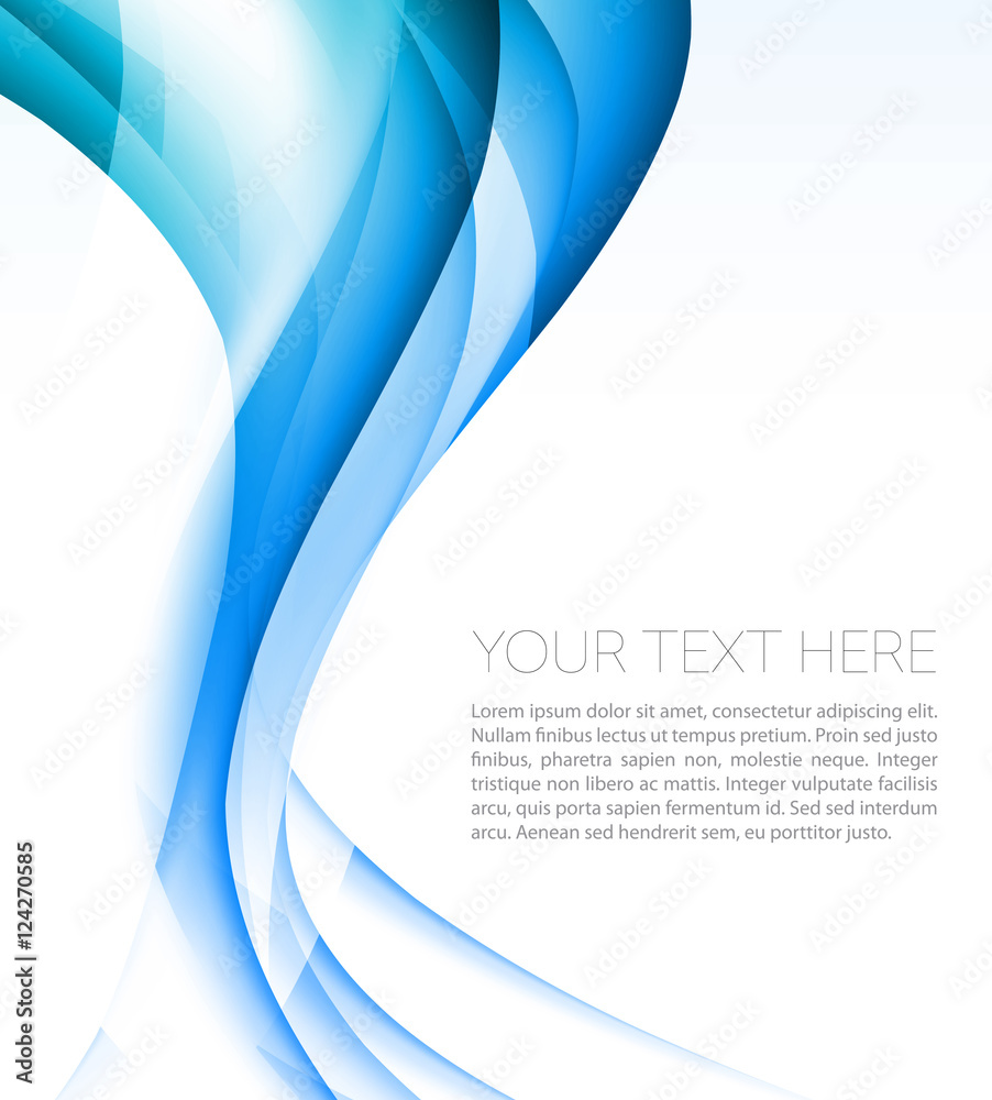 Vector Abstract blue curved lines background. Template brochure design ...