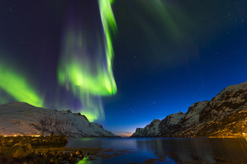 the polar lights in norway,tromso ,ersfjord