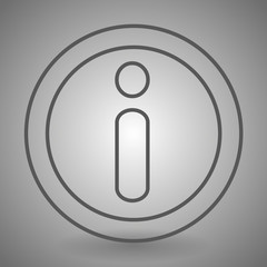 Poster - info icon. Information contour icon vector illustration on gray background