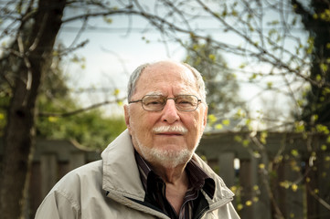 closeup of senior man smiling