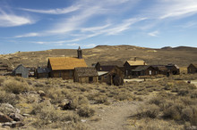 Gold Mining Ghost Town With Weathered Buildings In The Sage Brush;Bodie California United States Of America