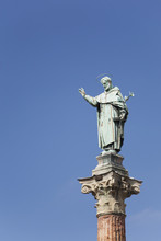 San Domenico Statue And Blue Sky;Bologna Emilia-romagna Italy
