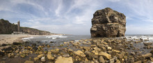 Large Rock Formation Along The Coastline At Low Tide;South Shields Tyne And Wear England