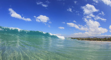 Fisheye View Of Wave Breaks At Hapuna Beach;Big Island Hawaii United States Of America