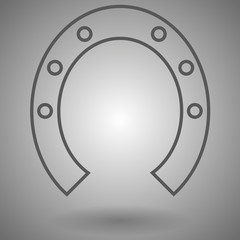 Poster - line Horseshoe Icon vector illustration on gray background