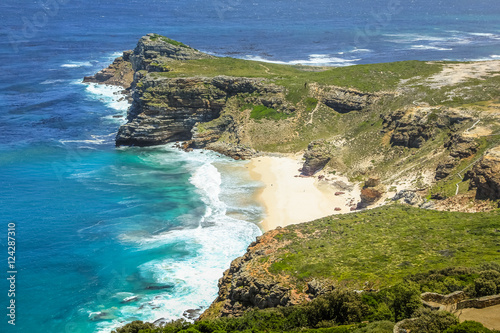 Fotografia, Obraz Dias Beach view from the cliffs of Cape Point in Cape of Good Hope, South Africa