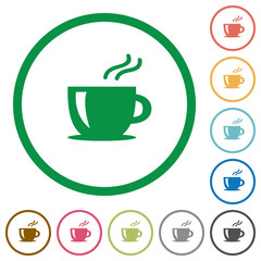 Sticker - Cappuccino flat icons with outlines