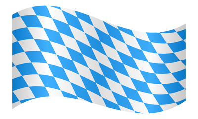 Wall Mural - Flag of Bavaria waving on white background