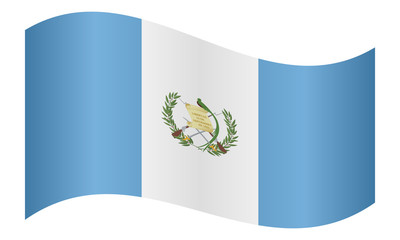 Wall Mural - Flag of Guatemala waving on white background