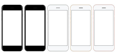 Poster - vector mockup phone front view on white background, new phone design color set