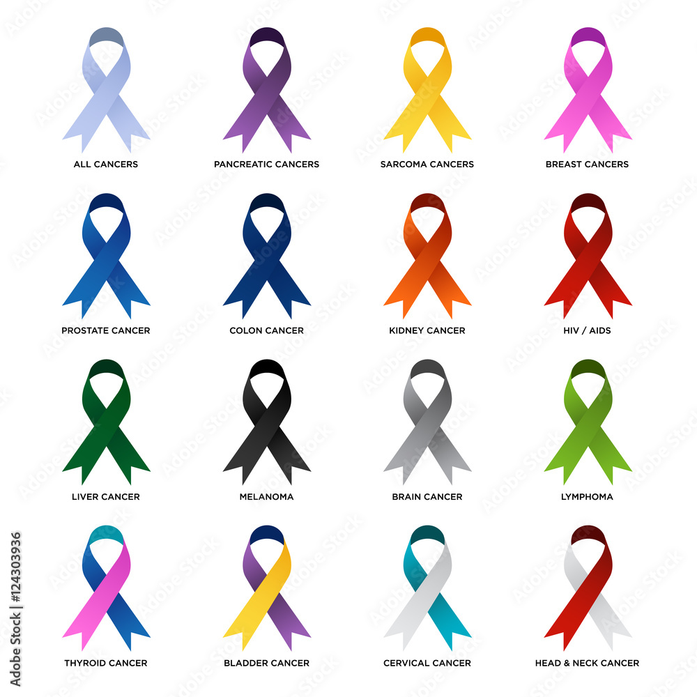Set of awareness ribbons vector illustration Stock Vector | Adobe Stock