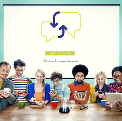 Canvas Print - Team Using Technology Browsing Working Concept