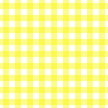 Seamless Bright Canary Yellow Gingham Pattern. Traditional Background For Tablecloths, Banqueting Rolls, Placemats, Napkins, Drawer & Shelf Liners. Textile Print For Shirts, Pajamas, Bedding Sets.