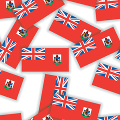 Bermuda - Seamless pattern collage of flags with shadows on a wh