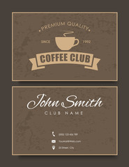 Poster - coffee card template in retro style with texture