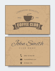 Poster - coffee card template in retro style with texture