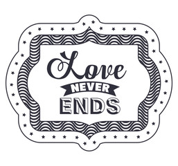 Attitude phrase about love inside frame icon. Inspiration motivation and positive theme. Isolated design. Vector illustration