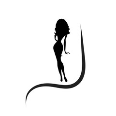 Canvas Print - Vector silhouette of woman.