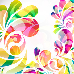 Aufkleber - Abstract colorful paisley arc-drop pattern on a white background
