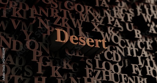 Desert Wooden 3d Rendered Letters Message Can Be Used For An