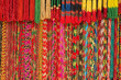 Asian hand made strands colorful beads at outdoor crafts market in Kathmandu, Nepal.