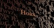 Hoax - Wooden 3D rendered letters/message.  Can be used for an online banner ad or a print postcard.