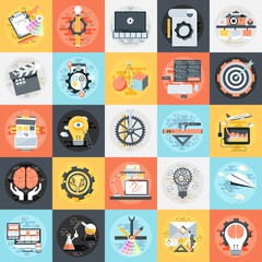 Aufkleber - Flat icons set of creative process