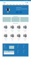 Wall Mural - website design template. on line store. e-commerce. response web