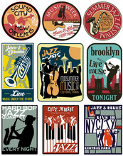Editable Vector Label Of Jazz And Blues Music For Poster, Shirt, Sticker, Flyer And Others