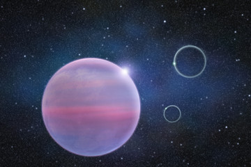 Wall Mural - astronomy picture with planets and stars in space