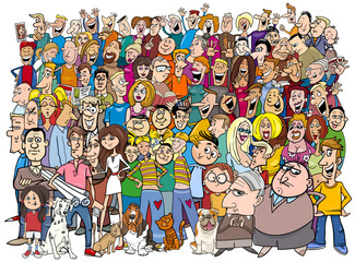 Poster - people in the crowd cartoon