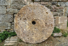 Old Mill Wheel In The Salcedillo Town In Palencia, Castile And León, Spain