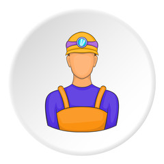 Male miner icon. Cartoon illustration of male miner vector icon for web