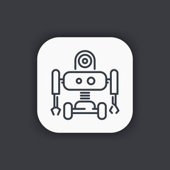 Sticker - Robotics line icon, robot pictogram, mechanical engineering