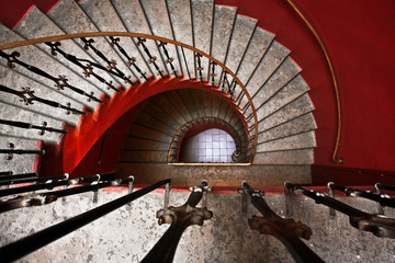 Wall Mural - Beautiful red staircase