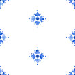 Watercolor delft blue style seamless pattern