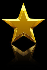 Wall Mural - shiny golden star - 3d rendering